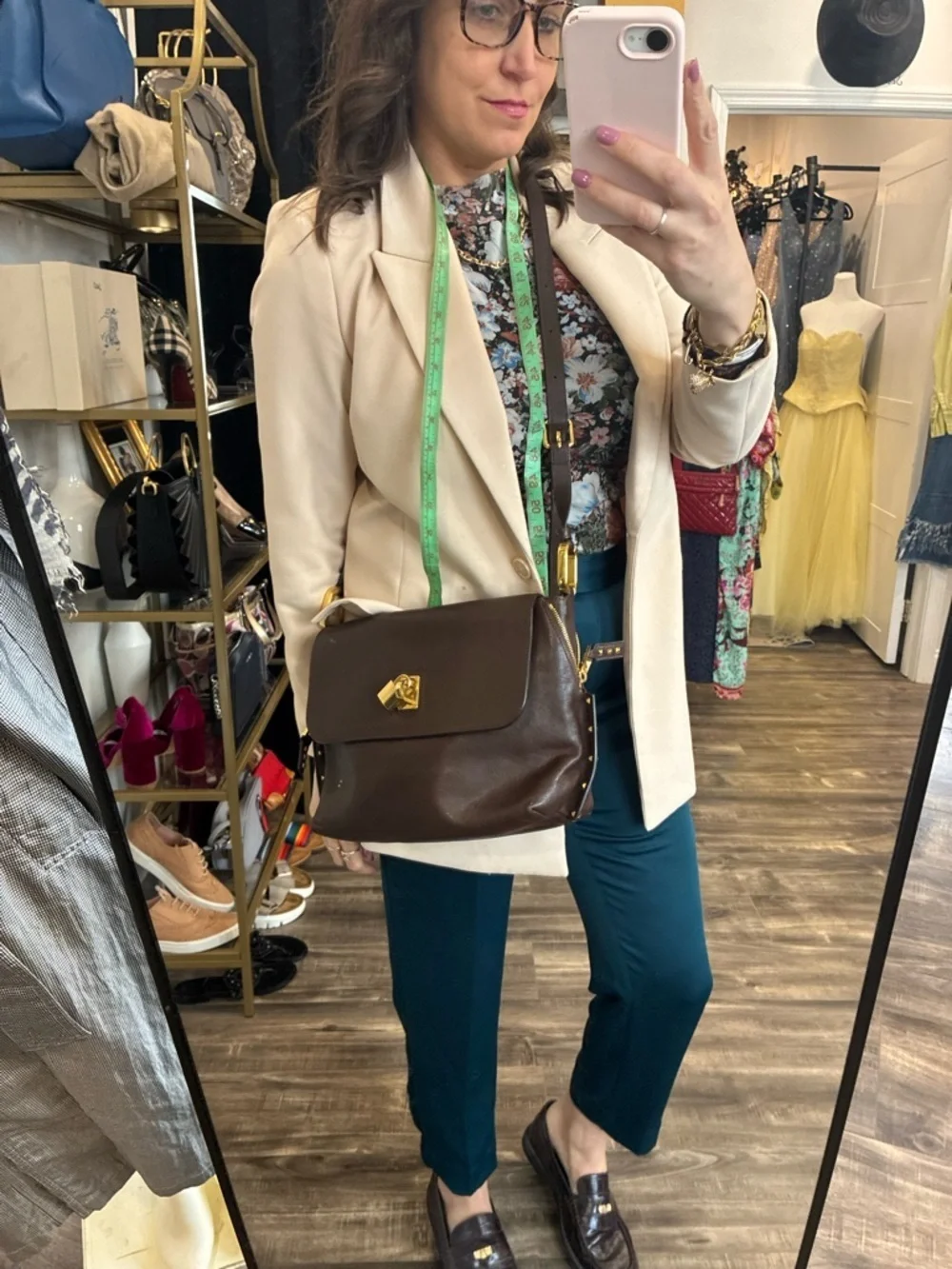 Marc Jacob’s paradise Baxter Brown Leather Shoulder Bag Gold Hardware
